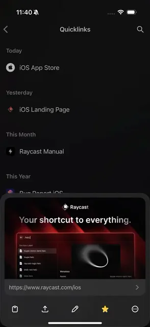 Raycast — Raycast Quicklink Detail