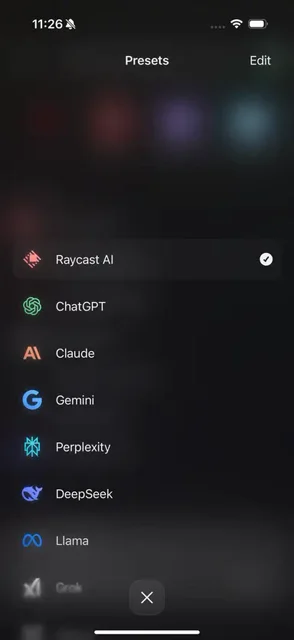Raycast — Raycast AI Preset Picker