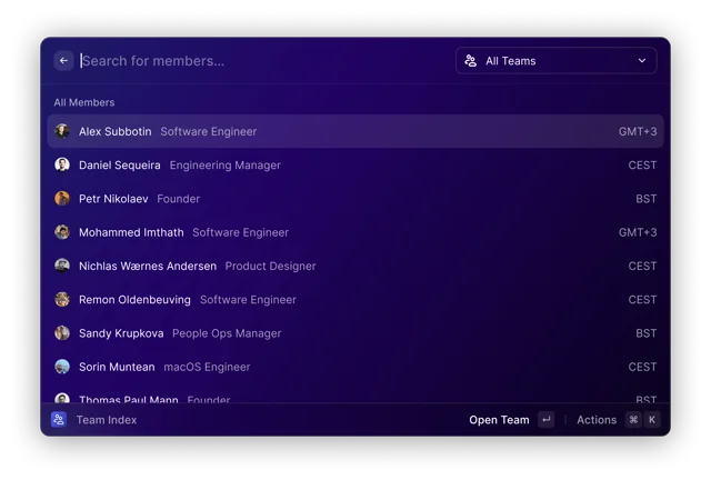 Employee Index Frame