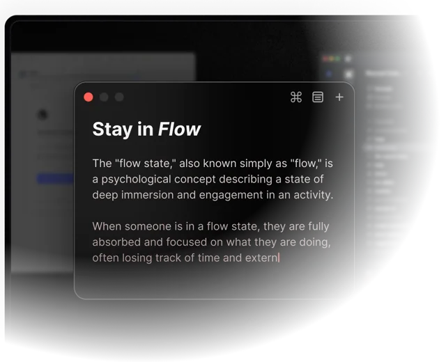Stay in flow