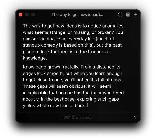 How to get new ideas note