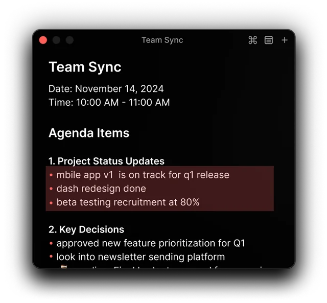 Team sync