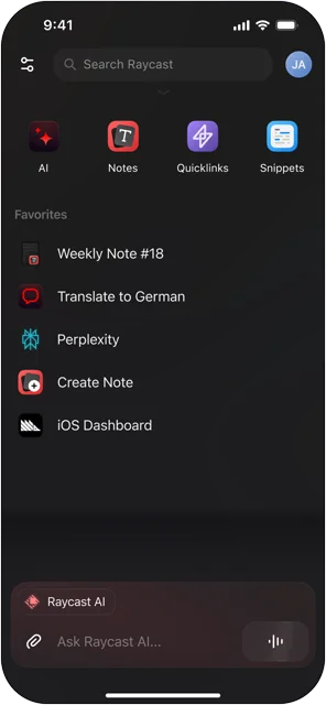 Raycast for iOS