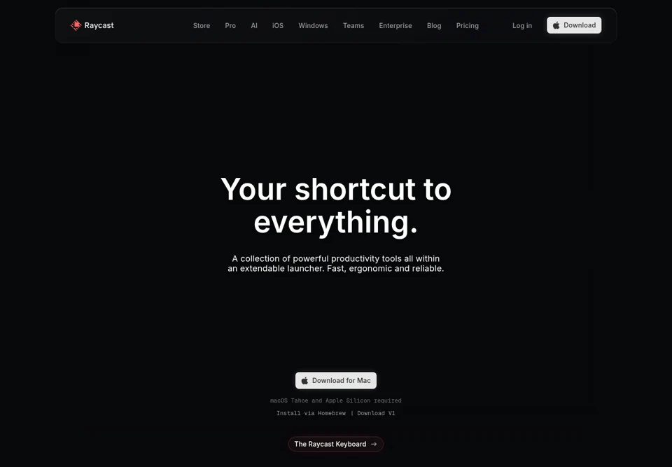 Captured Home page
